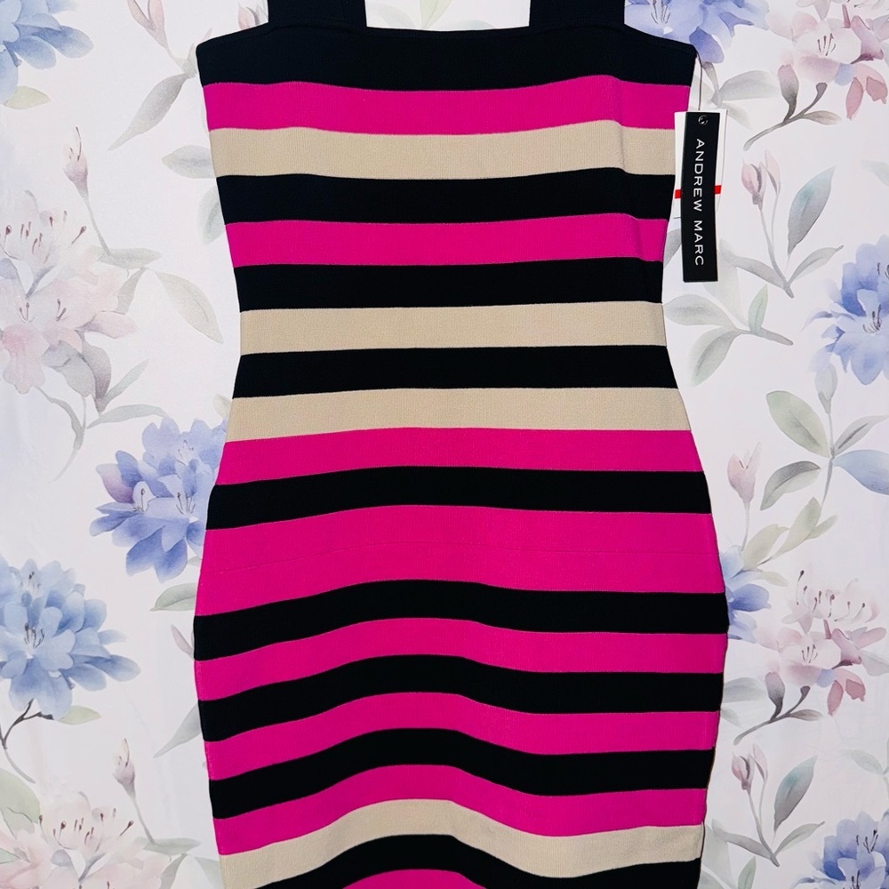 Andrew Marc Women's Mini Dress - Pink, Black, Tan